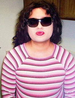crossdresser in shiny pantyhose